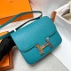 Hermes Constance Matte Alligator Crocodile 3z cyan Silver Hardware Phw 24cm Full Handmade