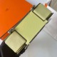 Hermes Geta Chevre R9 Bud yellow Silver Hardware 20cm Phw Full Handmade