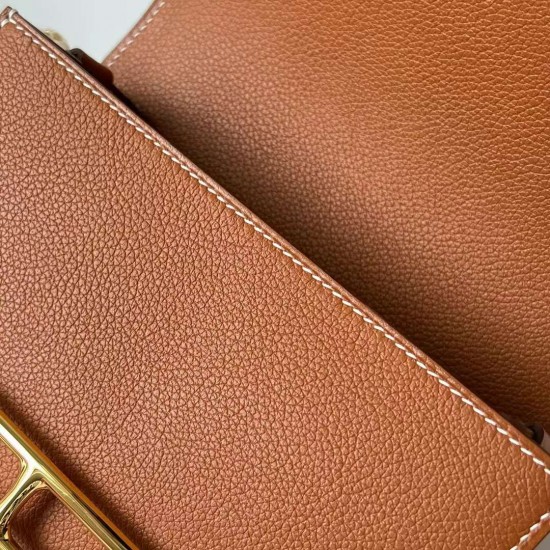 Hermes Roulis Evercolor Ck37 Golden Brown Gold Hardware Ghw 18cm Full Handmade