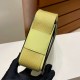 Hermes New Geta Chevre R9 Lemon yellow Silver Hardware 20cm Full Handmade