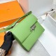 Hermes Verrou Epsom i3 Avocado green & T0 Light Blue Silver Hardware Phw 21cm Full Handmade