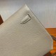 Hermes Kelly depeches Epsom Ck18 Etoupe Grey Silver Hardware 25cm Full Handmade