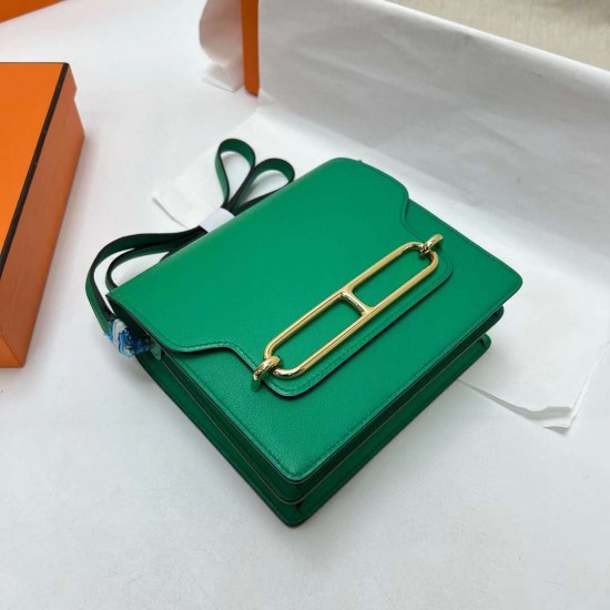 Hermes Roulis Evercolor 6W Mint green Light Gold Hardware 18cm Full Handmade