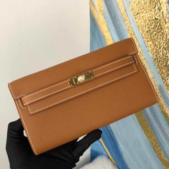 Hermes Kelly woc epsom ck37 Gold brown gold Hardware Full Handmade