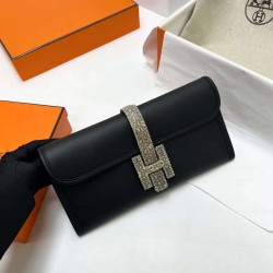 Hermes Jige Swift Ck89 Black Lizard buckle 29cm Full Handmade