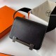 Hermes Geta Chevre Ck89 Black Gold Hardware Ghw 20cm Full Handmade