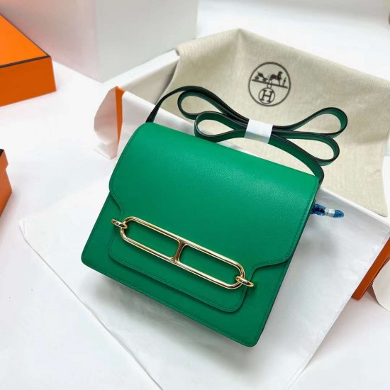 Hermes Roulis Evercolor 6W Mint green Light Gold Hardware 18cm Full Handmade