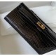 Hermes Kelly CUT shiny crocodile Black Gold Hardware 31cm Hand bag Full Handmade