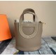 Hermes New In-the-loop Picotin Togo Etoupe Grey Silver Hardware 18cm Full Handmade