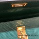 Hermes Kelly 25cm sellier Lizard 2Q /Vert Anglais Gold Hardware Full Handmade 005