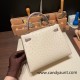 Hermes Kelly 25cm sellier Ostrich 3C/ Parchemin& M8/Gris Asphalt Gold Hardware  Full Handmade 010