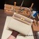 Hermes Kelly 25cm sellier Ostrich 3C/ Parchemin& M8/Gris Asphalt Gold Hardware  Full Handmade 010