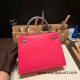 Hermes Kelly 25cm sellier Ostrich 82 /Gris Agate& 0D/Rose Mexico Gold Hardware Full Handmade 012