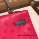 Hermes Kelly 25cm sellier Ostrich 82 /Gris Agate& 0D/Rose Mexico Gold Hardware Full Handmade 012