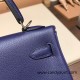 Hermes Kelly 25cm evercolor M3/ Blue Encre& Framboise Silver Hardware  Full Handmade 013