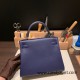 Hermes Kelly 25cm evercolor M3/Blue Encre& Framboise Gold Hardware Full Handmade 014
