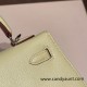 Hermes Kelly 25cm sellier Chevre R9 /Jaune Bourgeon Silver Hardware Full Handmade 016