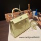 Hermes Kelly 25cm sellier Chevre R9 /Jaune Bourgeon Silver Hardware Full Handmade 016