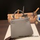 Hermes Kelly 25cm togo 8F /Etain Silver Hardware Full Handmade 018