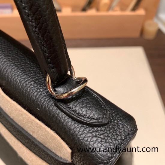 Hermes Kelly 25cm togo 89 /Black Gold Hardware Full Handmade 019