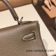 Hermes Kelly 25cm togo 18 /Étoupe Grey Silver Hardware Full Handmade 021