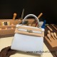 Hermes Kelly 25cm togo 7R /Azur Silver Hardware Full Handmade 023