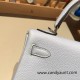 Hermes Kelly 25cm togo 7R /Azur Silver Hardware Full Handmade 023