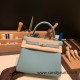 Hermes Kelly 25cm togo 7G / Ciel Silver Hardware Full Handmade 024