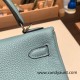 Hermes Kelly 25cm togo 7G / Ciel Silver Hardware Full Handmade 024