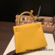 Hermes Kelly 25cm togo 9D /Jaune Ambre Silver Hardware Full Handmade 027