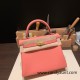 Hermes Kelly 25cm togo K4/ Rose d’ete Gold Hardware Full Handmade 031