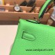 Hermes Kelly 25cm togo 6R/ Kiwi Silver Hardware Full Handmade 034