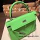 Hermes Kelly 25cm togo 6R/ Kiwi Silver Hardware Full Handmade 034