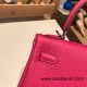 Hermes Kelly 25cm togo 0D/ Rose Mexico Silver Hardware Full Handmade 036