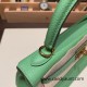 Hermes Kelly 25cm togo 3I/ Vert Criquet Gold Hardware Full Handmade 037