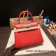 Hermes Kelly 25cm togo S3/Rouge Cœur Silver Hardware Full Handmade 039