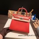 Hermes Kelly 25cm togo S3/Rouge Cœur Silver Hardware Full Handmade 039