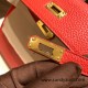 Hermes Kelly 25cm togo S3/Rouge Cœur Gold Hardware Full Handmade 040