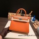 Hermes Kelly 25cm togo 93 /Orange Silver Hardware Full Handmade 041