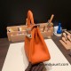 Hermes Kelly 25cm togo 93 /Orange Silver Hardware Full Handmade 041