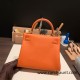 Hermes Kelly 25cm togo 93 /Orange Gold Hardware Full Handmade 042