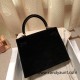 Hermes Kelly 25cm sellier chamois 89 /Black Rosegold Hardware Full Handmade 044