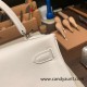 Hermes Kelly 25cm swift 01 /White (Blanc) Silver Hardware Full Handmade 047