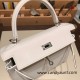 Hermes Kelly 25cm swift 01 /White (Blanc) Silver Hardware Full Handmade 047