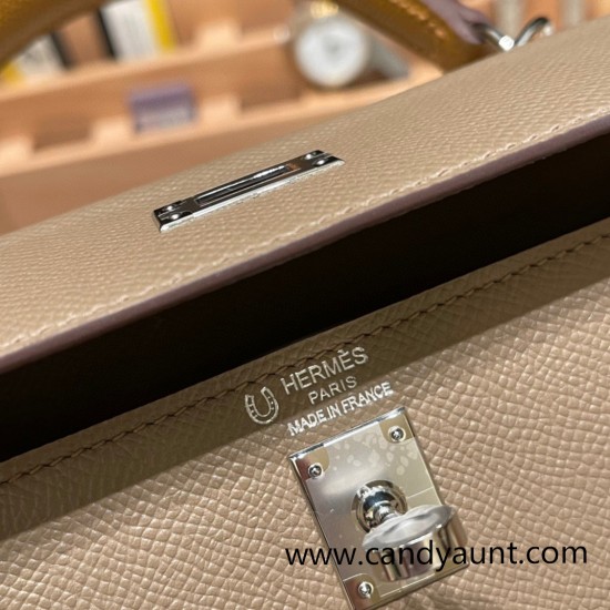 Hermes Kelly 25cm sellier swift Q1 /Sauge Gold Hardware Full Handmade 049