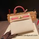 Hermes Kelly 25cm sellier swift 10 /Craie & 8W/ Rose Azalee Gold Hardware Full Handmade 050