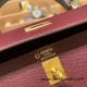 Hermes Kelly 25cm sellier Epsom touch 57/ Bordeaux & 8F/ Etain Gold Hardware Full Handmade 052