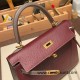 Hermes Kelly 25cm sellier Epsom touch 57/ Bordeaux & 8F/ Etain Gold Hardware Full Handmade 052