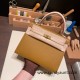 Hermes Kelly 25cm sellier Epsom touch U8 /Bronze Dore & P1 /Rose Eglantine Gold Hardware Full Handmade 053