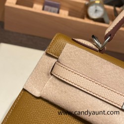 Hermes Kelly 25cm sellier Epsom touch U8 /Bronze Dore & P1 /Rose Eglantine Silver Hardware Full Handmade 054